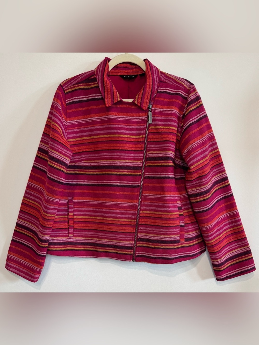 Peace Love World Women’s Modern Tweed Striped Jacket Size M
